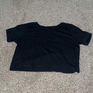 cropped target jockey t shirt with pocket